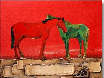 caballo sobre pinturas gruesas decorado original Pinturas al óleo